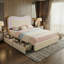 Structure de lit simple / double / grand avec 2 tiroirs de rangement, lit plateforme tapissier, support à lattes en bois massif pour enfants et adolescents-256104050-256104061