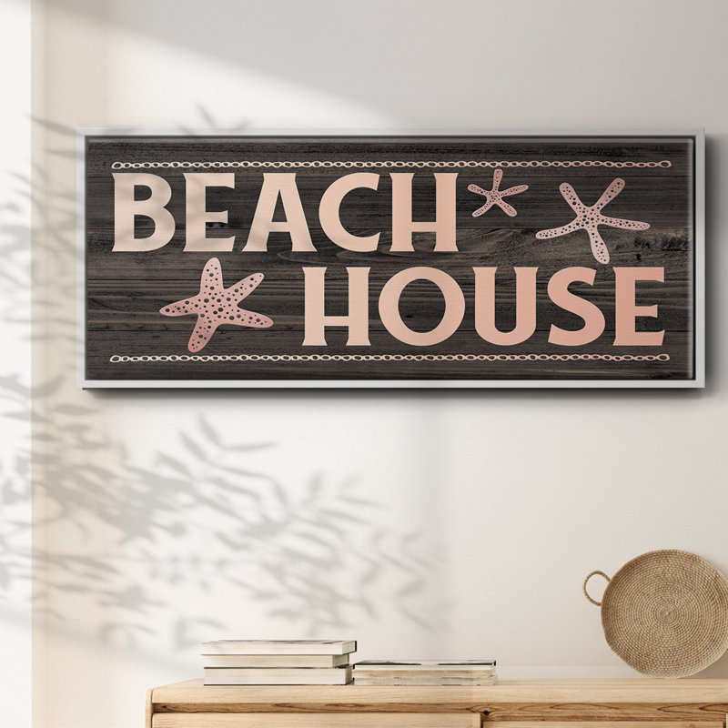Beach House- Framed Canvas, 24" H x 60" W