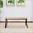 Fabric Dining Bench with Nailhead Trim, Grey-749674453