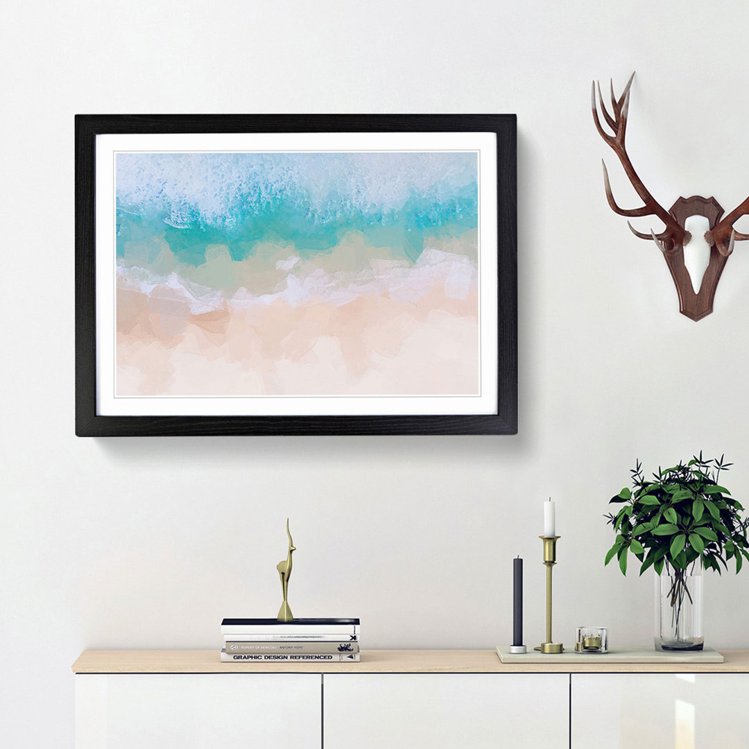 Birds View of Bondi Beach Australia in Abstract - Framed Print