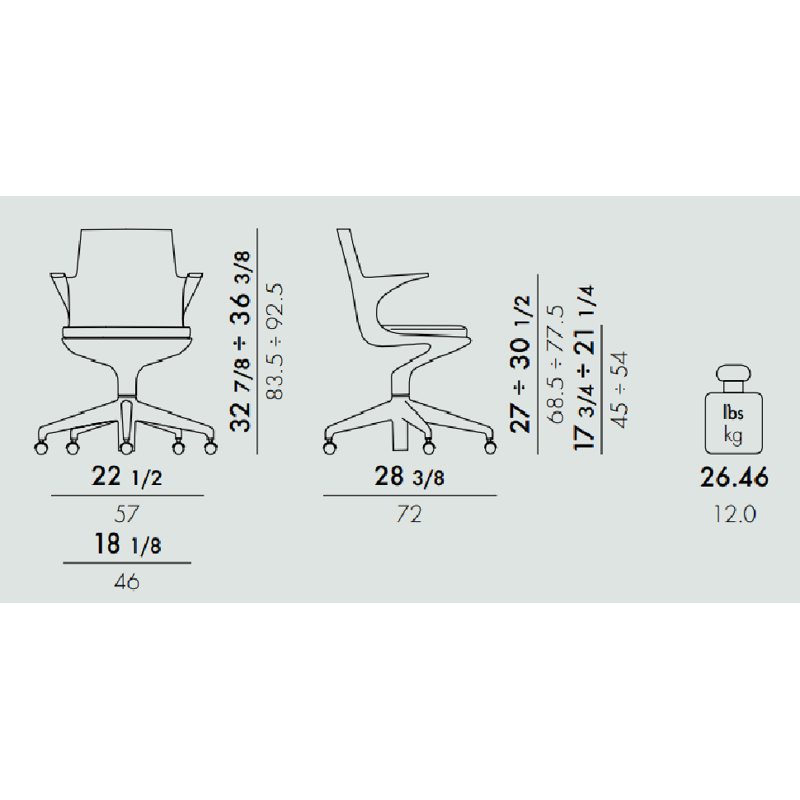 Spoon Swivel Task Chair, Black