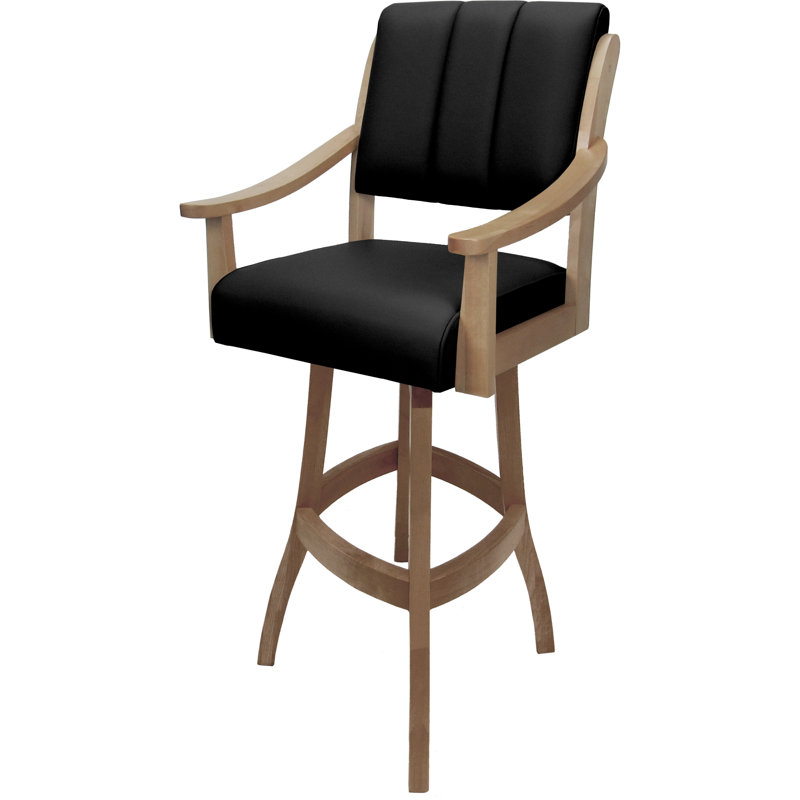 Tabouret de bar en bois massif Golla, Noir