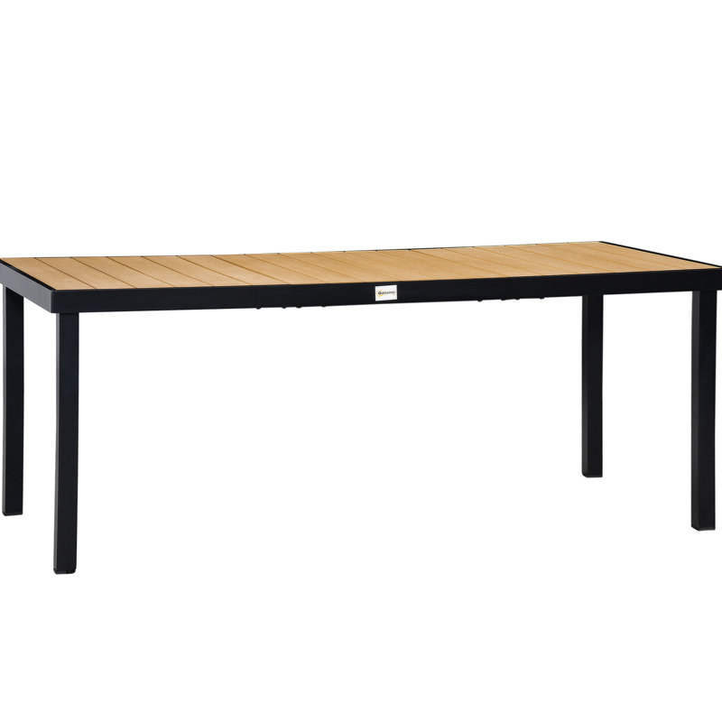Table de patio pour structure rectangulaire en aluminium de 8 à 75 po x 35 po avec structure rectangulaire en bois synthétique toutes saisons pour l'extérieur