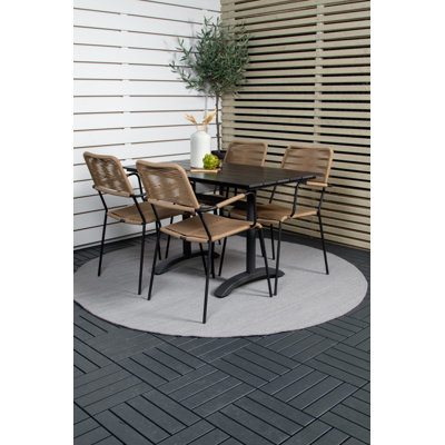 Devansh 4 - Person Patio Dining Set Rectangular Table