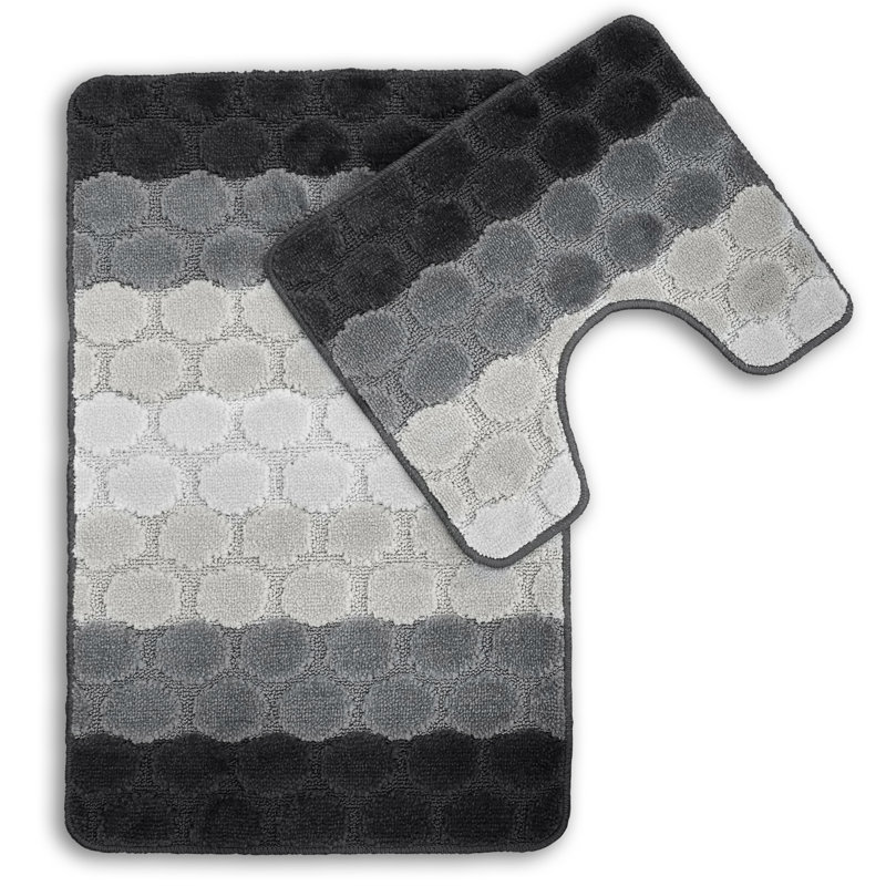 Kenery Hex Stripe Bath Set, Grey