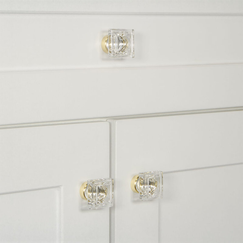 Carré Square Cabinet Knob, Polished Brass