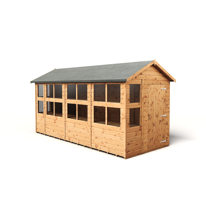 6 ft. W x 14 ft. D Solid wood Tongue & Groove Apex Garden Shed
