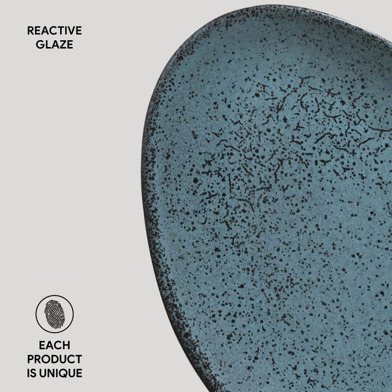 Oval Dessert Plate Stoneware 8.86" Night Sky