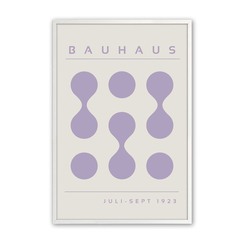 Mauve Bauhaus Flow I, impression, H 25 po x l 19 po x P 1,25 po, Reproduction encadrée sans passe-partout, Blanc opaque