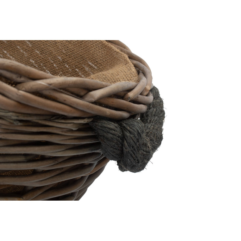 Maolis Wicker Lined Log Basket, 32cm H x 39cm W x 50cm D