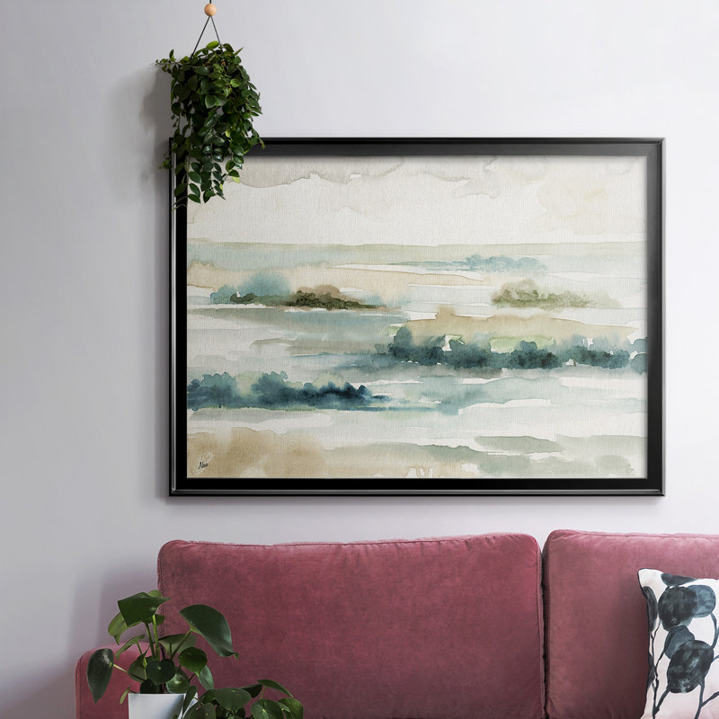 Toile tendue avec cadre panoramique pastel, Noir, H 18 po x l 26 po x P 1,5 po