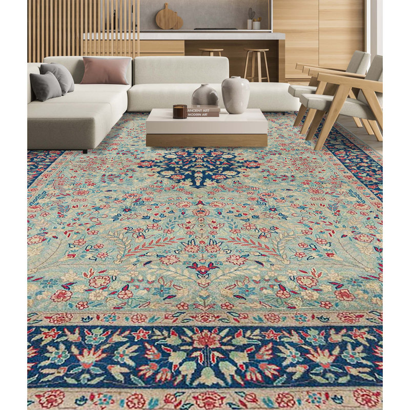 Hand-Knotted High-Quality Blue Area Rug