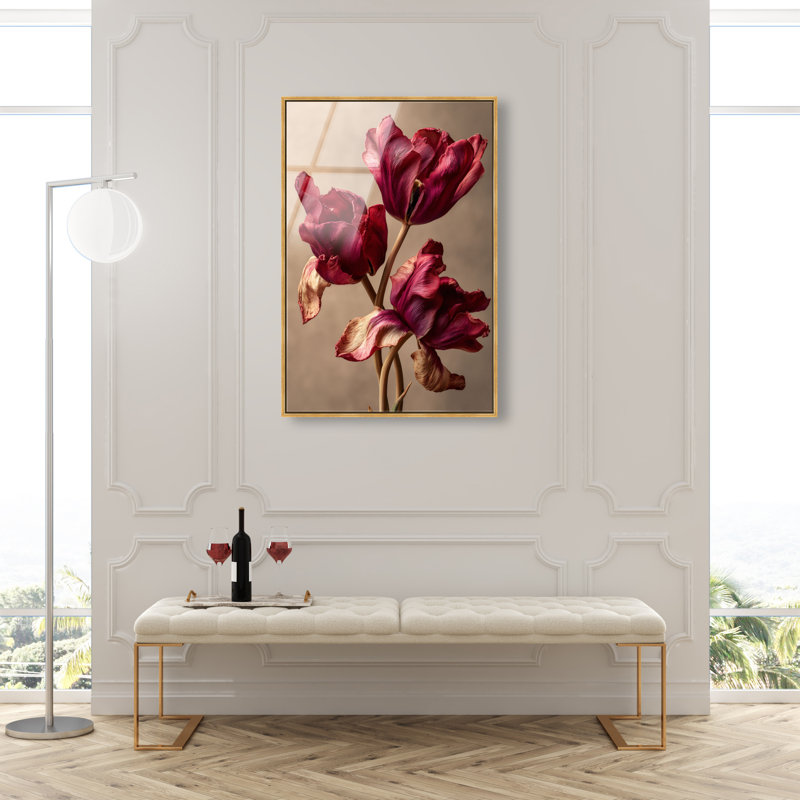 Dark Silk Remains Print, 25"H x 17"W, Gold Floater Frame