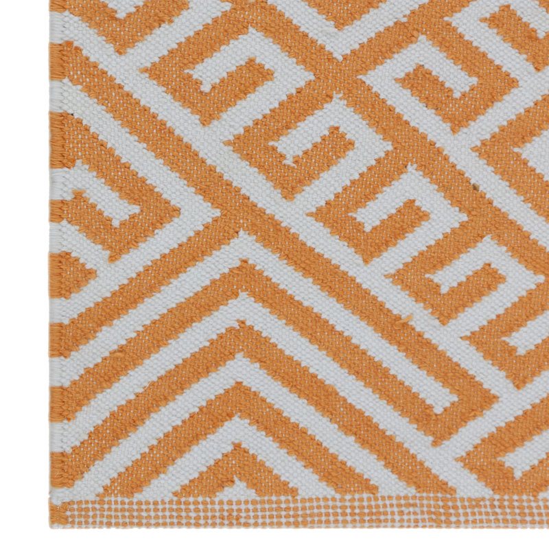 Wowza Geometric Area Rug in Orange/Ivory, Rectangle 12' x 15'
