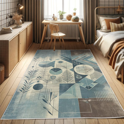 Machine Printed 177cm X 122cm Area Rug