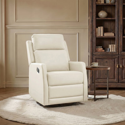 Fauteuil inclinable pivotant en similicuir McGuffey avec base en métal