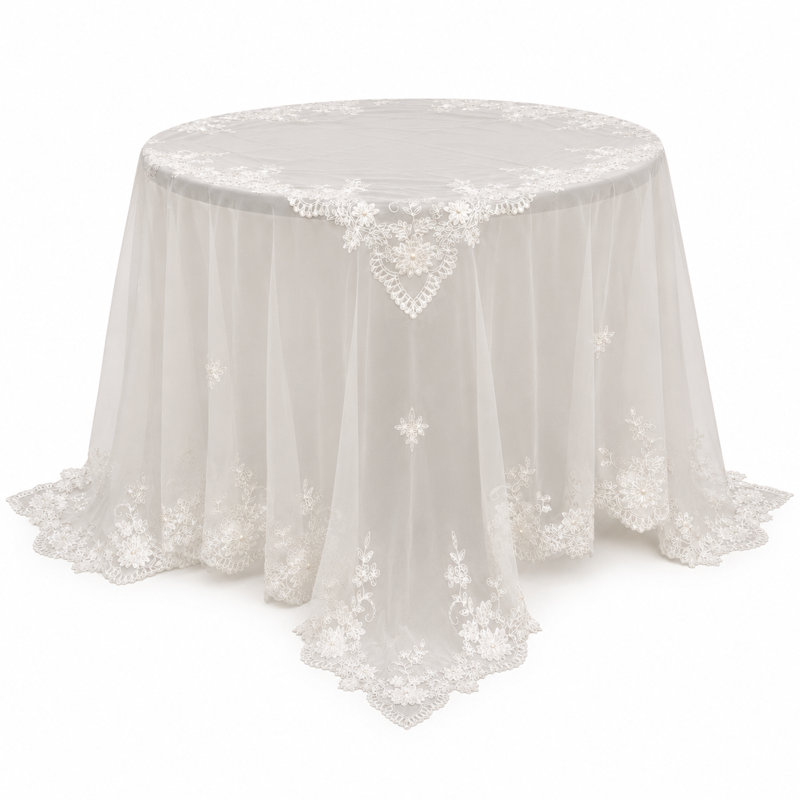 Thurleigh Embroidered Tablecloth with Beaded Accent