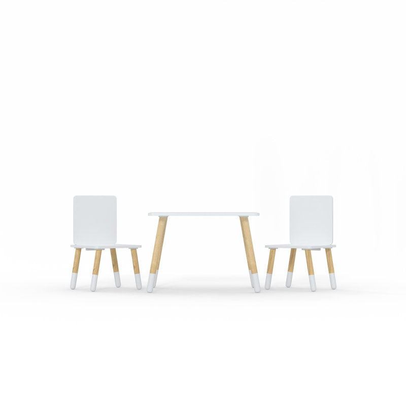 Kids 3 Piece Square Play Or Activity Table and Chair Set