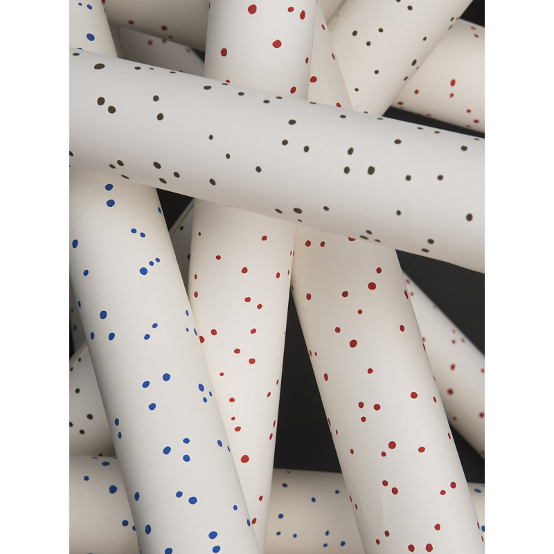 Albert Hadley Polka Dots Wallpaper Roll, Blue on White
