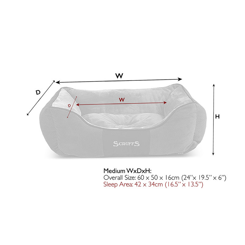 Chester Polyester Pet Bed, 16cm H x 60cm W x 50cm D, Chocolate/Tan