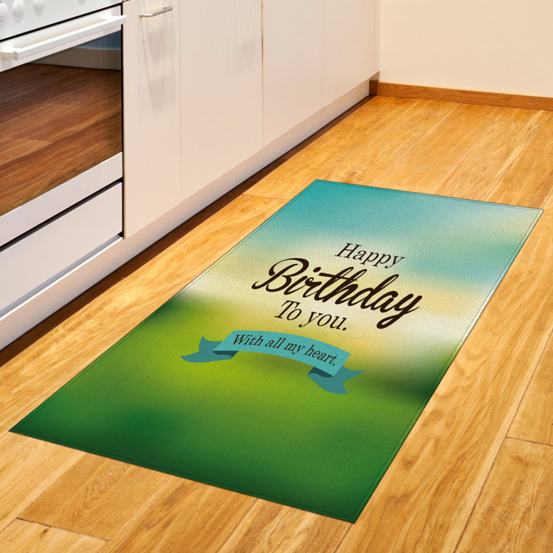 Birthday High Density Long Fiber Poly Threads Decorative Area Rug Carpet, Rectangle 2'7" x 5'