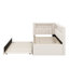 Lit plateforme simple tapissier avec ports USB, ceinture à DEL et lit gigogne-876250821