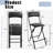 Tall Leather Padded Folding Bar Stool With Back, For Kitchen Bar - 2PC, Black, 19.3"D X 16.5"W X 38.2"H