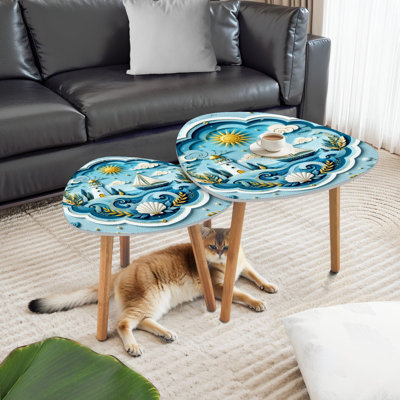 Ensemble de 2 tables basses gigognes Triangle