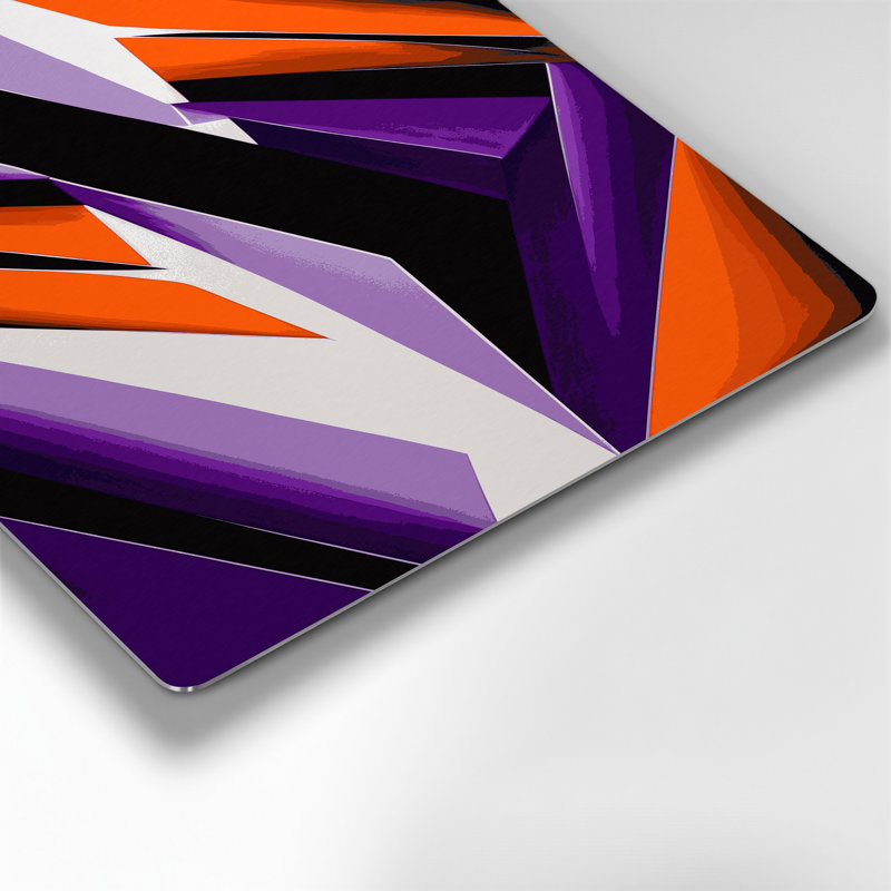 Hard Edge 69, art mural en métal mauve, H 20 po x l 24 po