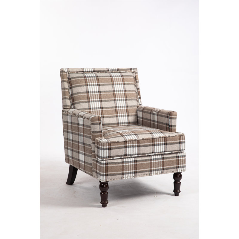 Chaise d'appoint, fauteuil rembourré avec garniture cloutée pour le salon