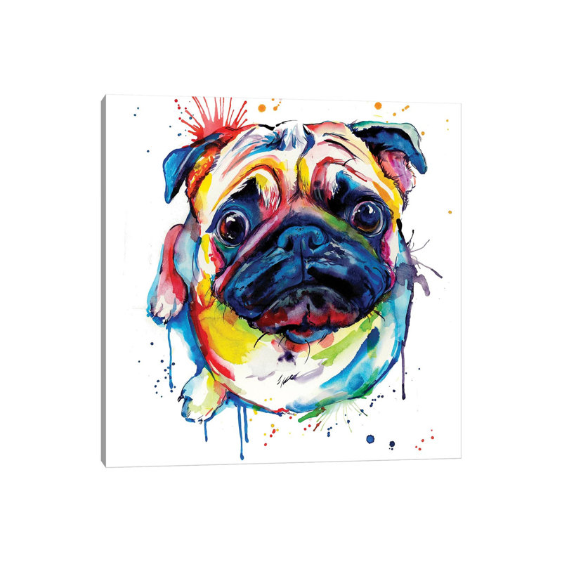 Pug II by Weekday Best - Wrapped Canvas Painting, 66.04 cm H x 66.04 cm W x 3.175 cm D