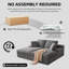 Canapé-lit double surdimensionné sans structure de 78,7 pouces pour intérieur, en velours côtelé modulable, avec assises profondes à double couche, canapé-lit sans cadre avec 4 coussins, aucun assemblage requis (gris)-1094698066