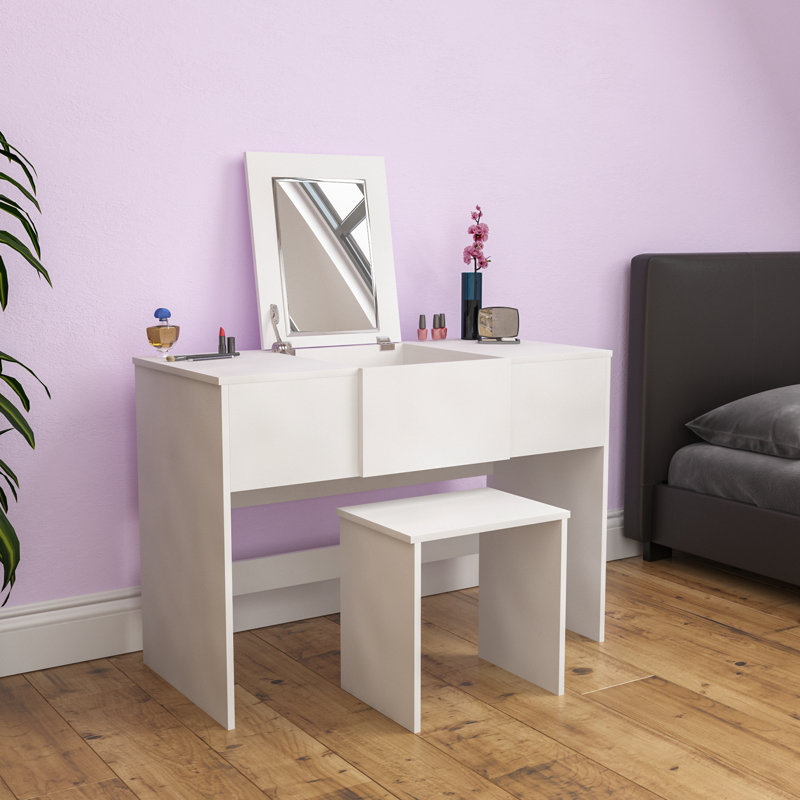 Muskoka Dressing Table with Mirror, White