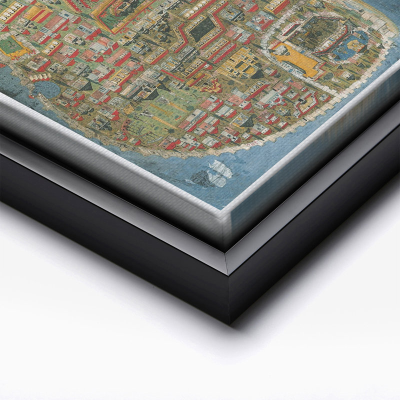 Carte du repose-pieds, Cadre noir, Canevas, H 18 po x l 24 po