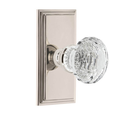 Grand Assiette courte avec bouton en cristal transparent Grandeur Carré