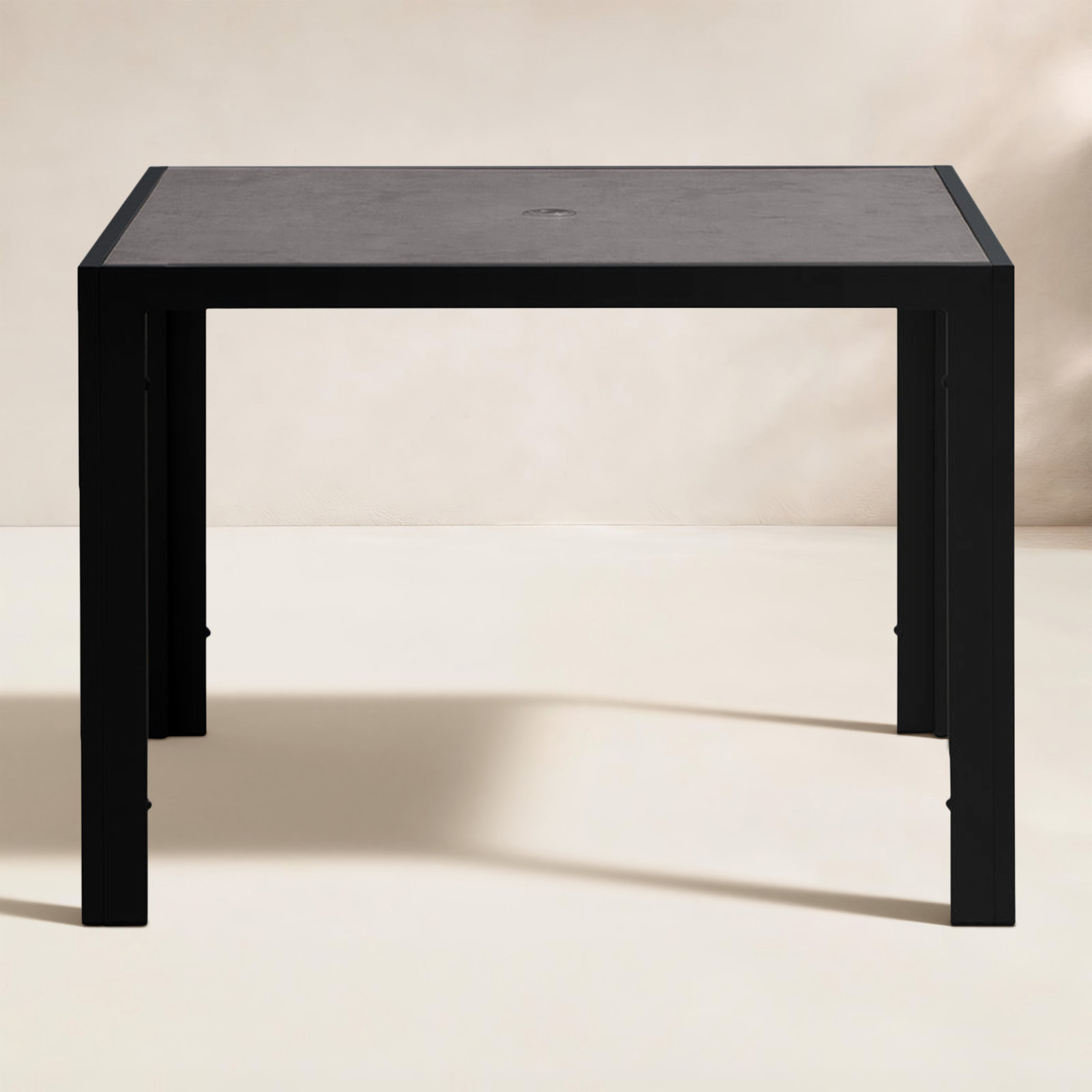 Deandra Ceramic Outdoor Dining Table, Black, 29.5" H x 41" L x 41" D