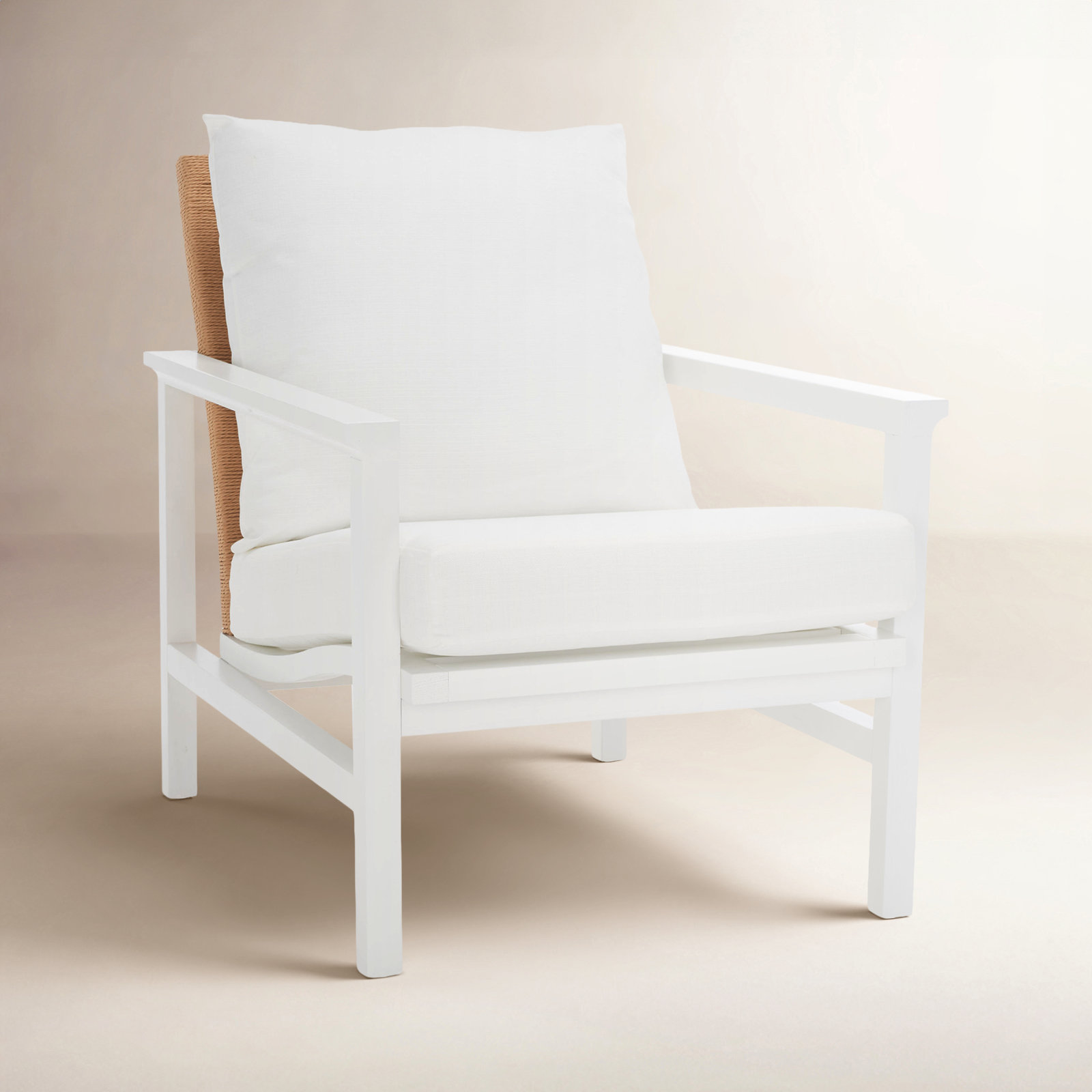 Linen Armchair, White
