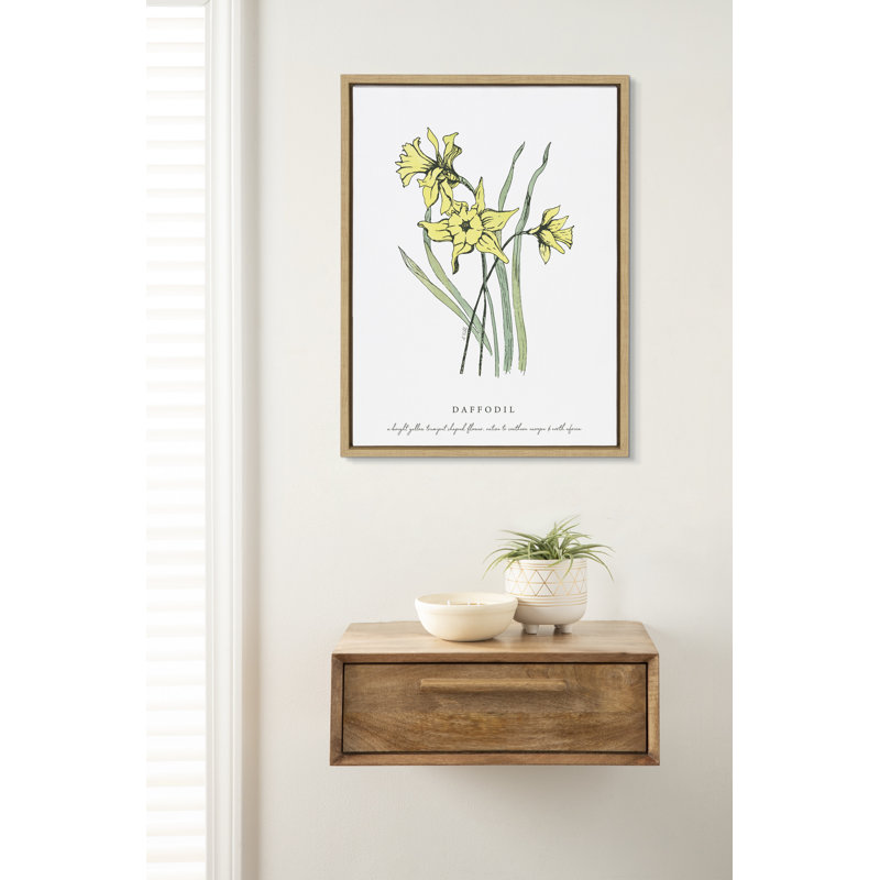 «Spring Daffodil» par déclaration de biens sur toile encadrée, Naturel