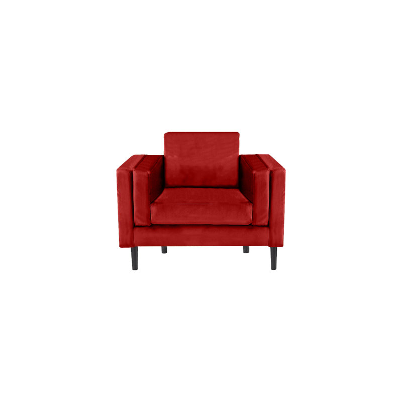 Deavian Velvet Armchair, Burgundy