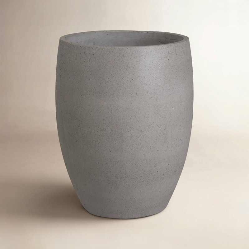 Pot à fleurs en ciment Efkea, Gris, H 27 po x l 22 po x P 22 po