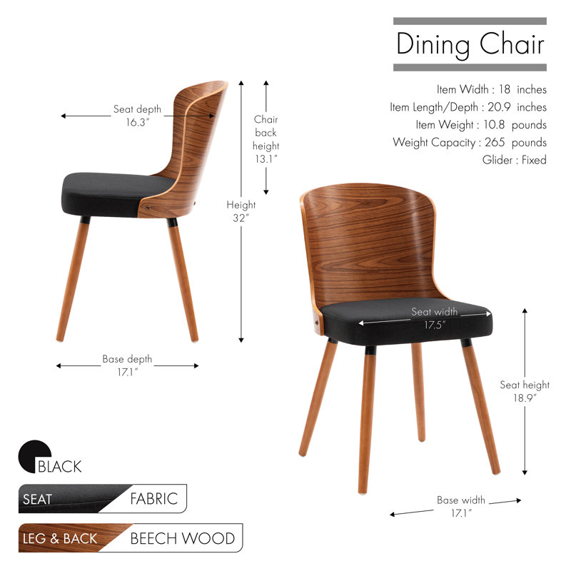 Chaise sans accoudoirs Anberlynn, Noir
