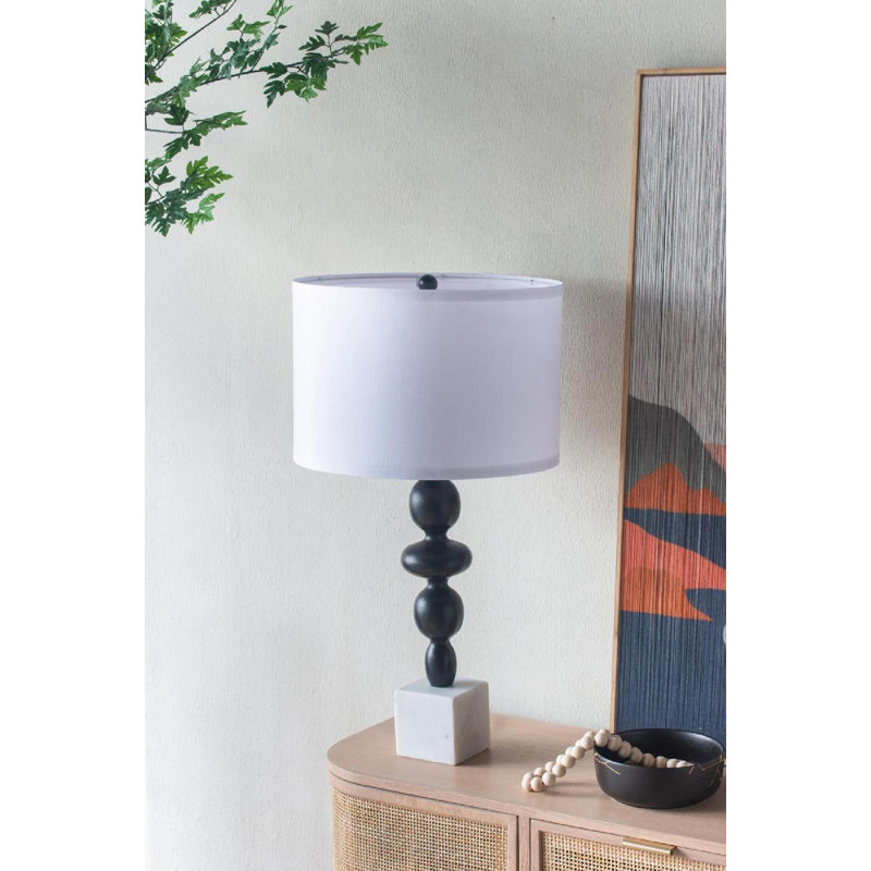 Lampe de table Brinden, Noir / blanc