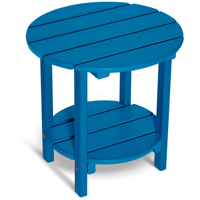 Classic Outdoor Side Table, 2 -tier Adirondack Patio Table, Navy Blue