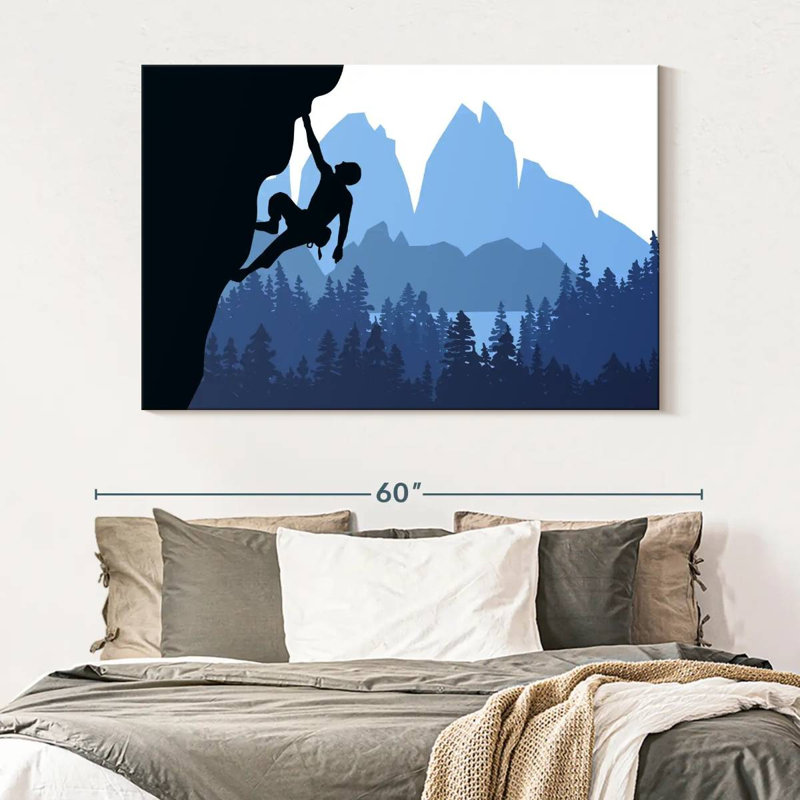 Sireci Winter Rock Climbing Scene, 34" H x 51" W