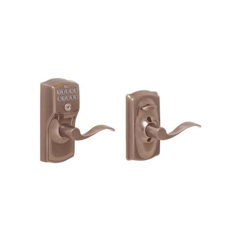 Camelot Keypad Entry with Flex Lock, Antique Pewter, Yes