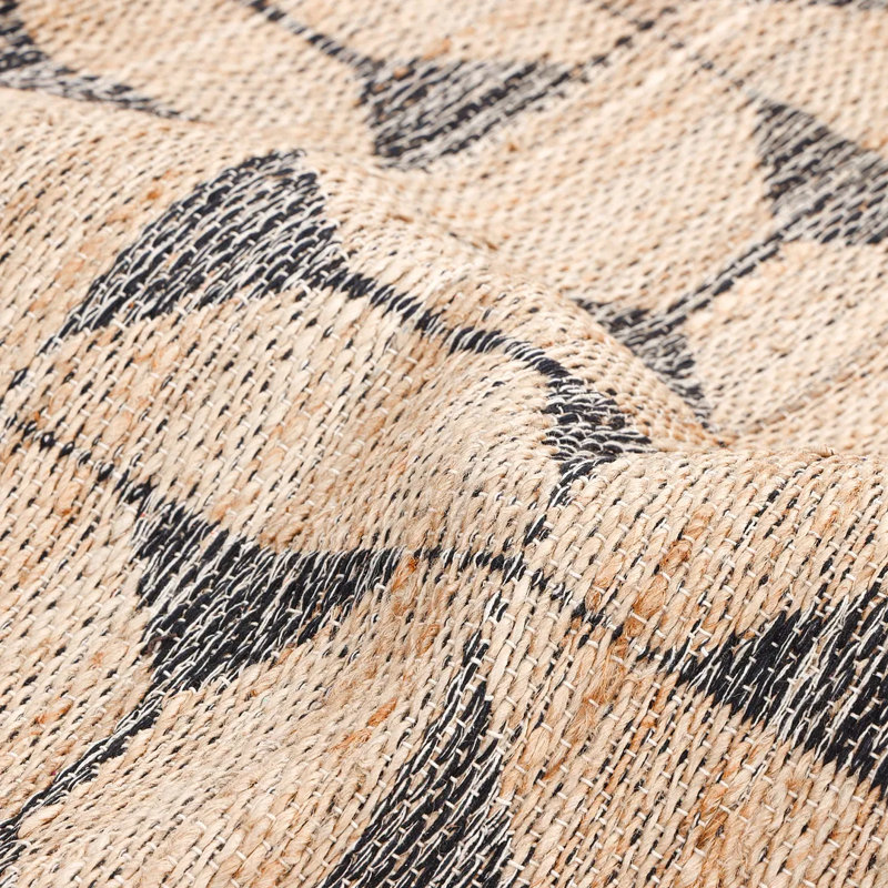 Geometric Area Rug in Light Brown/Black, Rectangle 3' x 5'