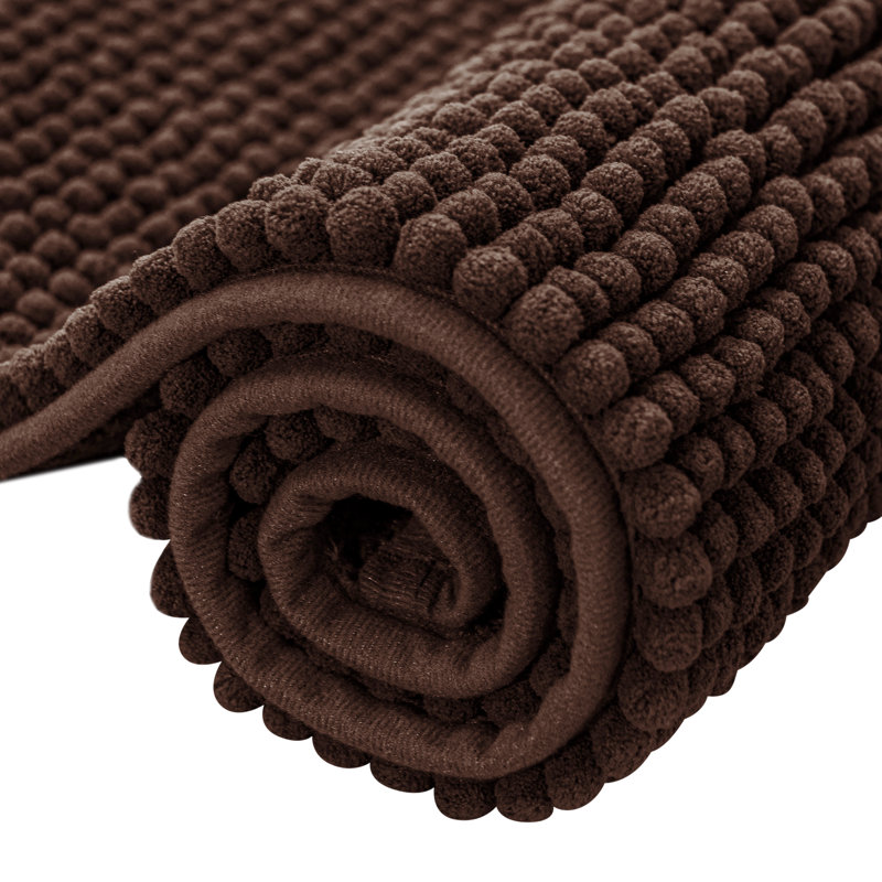 Tapis pour salle de bain Azriah Luxury Chenille, Chocolat, L 20 po x L 32 po