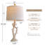 Lampe de table en forme de branche de 25,12 po en bois, pour chambres à coucher, salons, bureaux et bureaux