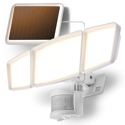 9-Watt LED Solar Power Battery Operated Outdoor Security Flood Light with Motion Sensor