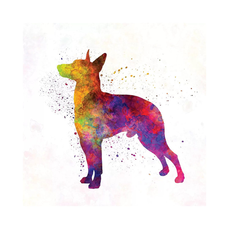 Manchester Terrier In Watercolour by Paul Rommer - Wrapped Canvas Gallery-Wrapped Canvas Giclée